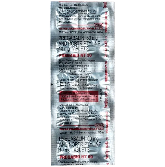 pregabid nt 50mg tablet 10's